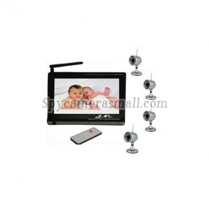 Baby spy camera - Wireless Baby Monitor Set (2.4GHz 7-Inch Viewer + 4 Wireless Night Vision Cameras)