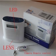 Clock Radio Hidden Camera Motion Activated Bathroom LCD Radio Hidden 1080P HD Pinhole Bathroom Spy Camera DVR 32GB